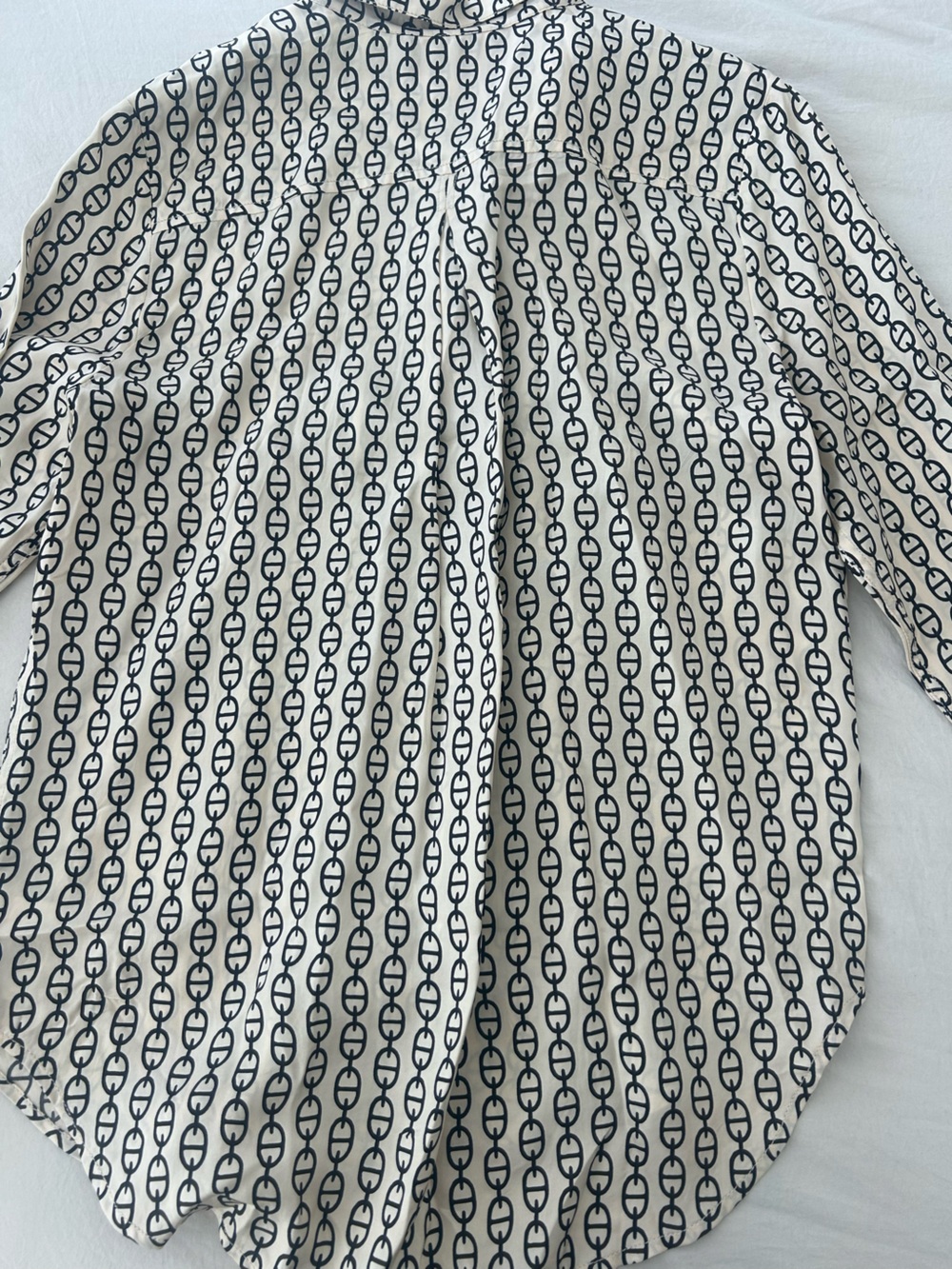 J Crew, Drapey button up shirt, Color: Vintage Links print - Picture 5 of 5